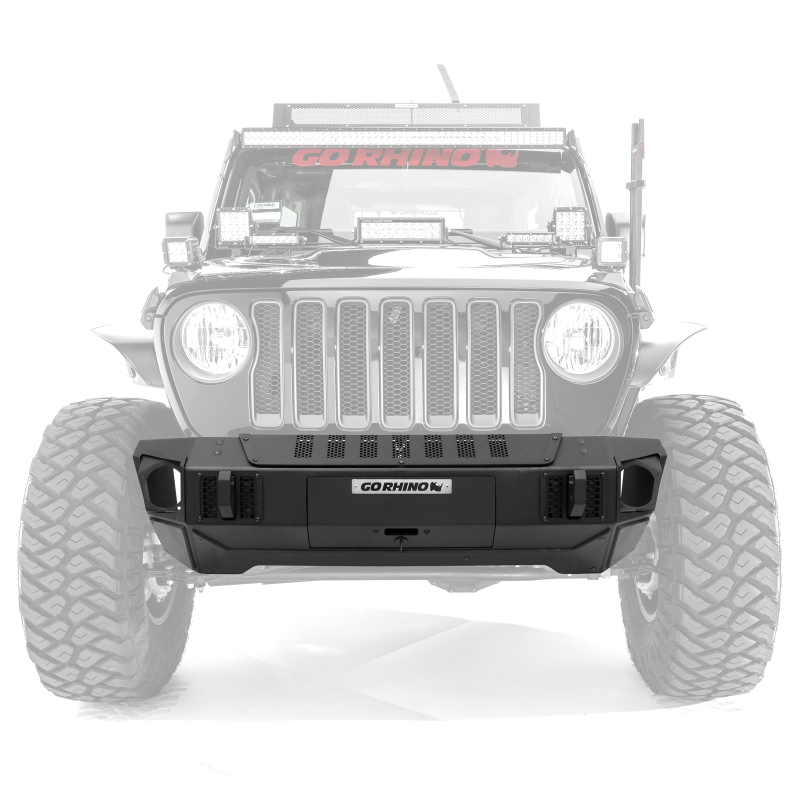 Jeep Wrangler Bumper - Front - Go Rhino - Trallenge, Stubby, Winch Ready - Black - `07-`20
